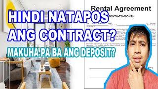 Unfinished rent contract - Mababalik pa ba ang deposit?