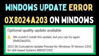 How to Fix Windows Update Error 0x8024a203 on Windows 11