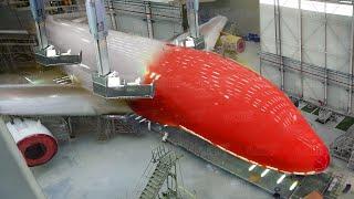 Hypnotic Process of Repainting the World Largest Airplanes