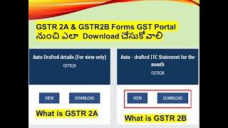 How To Download GSTR 2A and GSTR 2B In GST Portal |What is GSTR 2A & GSTR 2B & How to View in portal