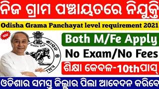 odisha panchayat level job 2021|odisha village level jobs|free job alert 2021|odisha govt jobs 2021