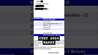 MY MARKS CTET 2024 RESULT Certificate Marksheet #ctet #ctetexam #pgt #tgt #teacher #stet #tet #cdp