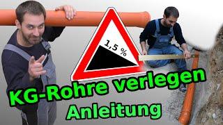 KG-Rohr im Erdreich Verlegen | Für Abwasser oder Regenwasser