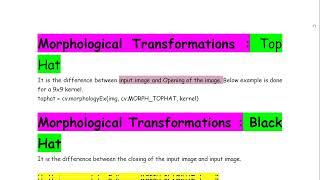 Morphological Transformations : Top Hat &  Black Hat in OpenCV using Python