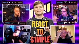 CS GO PROS & CASTERS REACT TO S1MPLE PLAYS