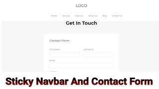 Sticky Navbar And Contact Form