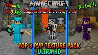 Top 3 PvP Texture Pack - Best PvP Texture Pack For Minecraft PE v1.15/1.16 - Smooth 120 FPS