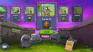 PLANTS VS ZOMBIES - POOL level 8 - ADVENTURE 2 - gameplay