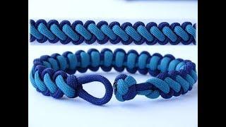 Make a "Bootlace" Curling Millipede CBYS Clean Design Knot and Loop Paracord Survival Bracelet