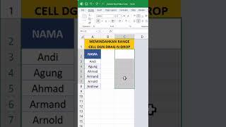 HOW TO MOVE A RANGE OF CELLS WITH DRAG AND DROP IN EXCEL #shorts #excel #exceltips