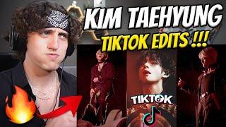 V (Kim Taehyung) TikTok Compilation (THAT TONGUE THO) - REACTION 