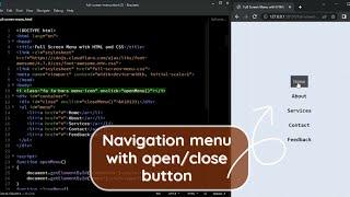 Fullscreen Overlay navigation Menu with HTML CSS & JavaScript