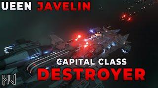Star Citizen: Javelin Destroyer Firing Main Battery (Full Battle)