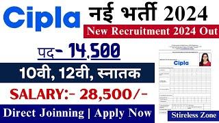 Cipla pharma Recruitment 2024 | Cipla pharma job vacancy 2024 | Pharma job vacancy 2024  govt jobs