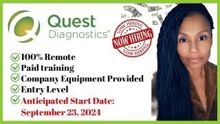 Quest Diagnostics is Hiring Remotely! Paid Training & Entry-Level—Apply Now! 