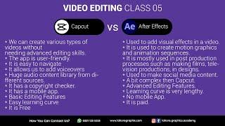 VIdeo Editing | Class 05 | Capcut vs After Effects  | Urdu | Lahore Graphics Academy