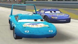 Cars The Game Gameplay With Strip Weathers, Lightning McQueen, Chick Hicks Piston Cup