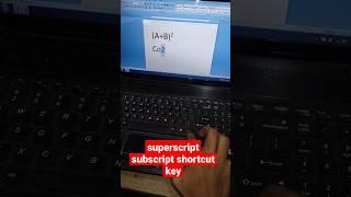 superscript subscript shortcut key #shortvideo #youtuber
