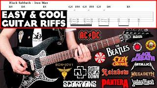 30 Easy & Cool Guitar Riffs You Should Know | With TABS