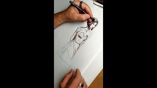 Sketching trick #25: draw with variable pressure #timelapse #shorts