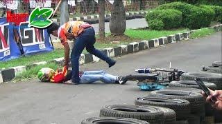 Detik Detik Joki Cewek Rambut Pirang JATUH GULING GULING PINGSAN ; Indramayu Drag Bike