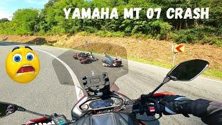 Yamaha MT 07 CRASH - Followed by Yamaha Tracer 7 and Honda CBR 1000 RR REPSOL