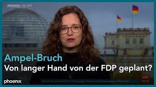 phoenix nachgefragt mit Henrike Roßbach zum Bruch der Ampel-Koalition am 18.11.24