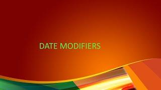 DATE MODIFIERS #payroll #hr #employees #saphcm #sap