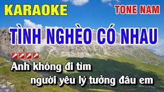 Karaoke Tình Nghèo Có Nhau Tone Nam Nhạc Sống Phối Mới | Nguyễn Linh