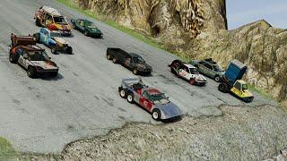 Downhill Madness - Gambler 500 Series Vehicles vs Crash Hard 2.0 Map | BeamNG.drive Mods