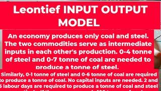 input output Model Leontief