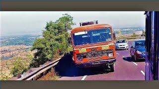 Crazy S.T. Bus Drivers - Dangerous Overtaking and Lane Cutting on Ghat Roads!!!