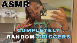 ASMR  13 Completely Random Triggers (soft spoken, camera brushing, nail tapping, etc) 