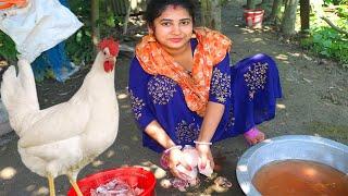 village girl amazing chicken cutting skills || lady slaughter  || মুরগি কাটার ভিডিও