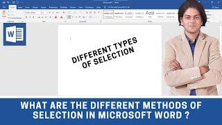 What are the different methods of selection in MS Word ? @LearnBasics