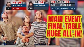 Epic All-in on World Series of Poker Main Event Final Table Bubble [$12,100,000 FIRST PRIZE]