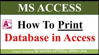 How to print data in Ms access | data print in access