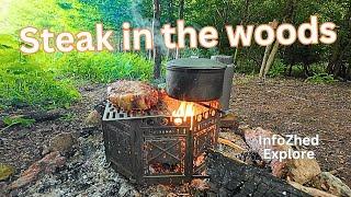 Firebox freestyle steak #fireboxstove #silverantoutdoors #naturehike