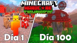 Sobreviví 100 Días en un Mundo Solo de ISLAS CHAMPIVACAS en Minecraft Hardcore