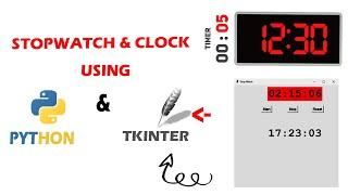 STOPWATCH(timer) & CLOCK USING PYTHON  & TKINTER AS GUI  #python #tkinker #stopwatch #clock