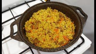 Pilaf with chicken in a saucepan, you will like it