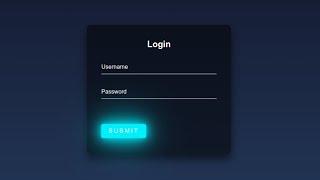 Create A Login Form With A Light Button With HTML & CSS