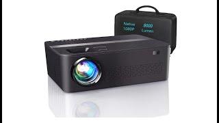 JIFAR Native 1080p Projector with a Bag,9000 Lux 4k Projector for Outdoor Movies with 450in Display