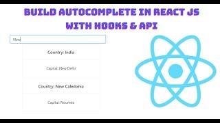 Build AutoComplete in React JS with Hooks + API