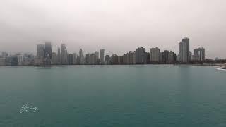 Chicago skyline winter