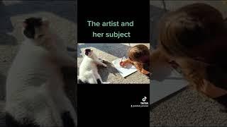 Girl Draws Her Cat