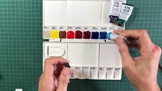 Setting up a watercolour palette