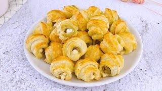 Olive puff pastry snacks: quick and appetizing!