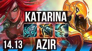 KATARINA vs AZIR (MID) | Quadra, Rank 7 Kata, 13/3/5, 500+ games | EUW Challenger | 14.13