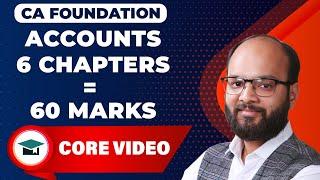 6 Chapters = 60 Marks Accounts | CA Foundation Accounts Important Chapters | How to Prepare Accounts